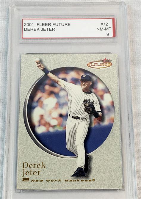 Lot - 2001 Fleer Future #72 Derek Jeter Baseball Card GRADED