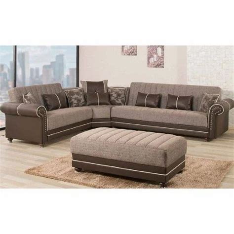 Brown 6 Seater L Shaped Corner Sofa Set, Leather at Rs 44500/set in ...