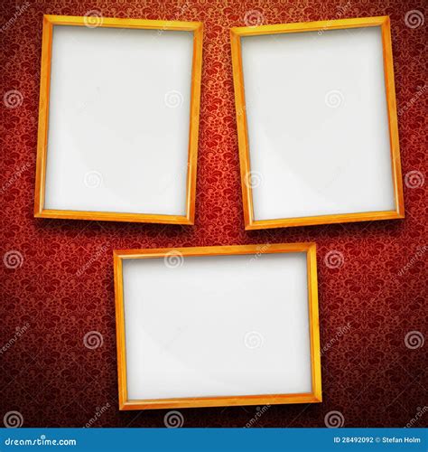 Three Big Frames On Vintage Background Stock Photography - Image: 28492092