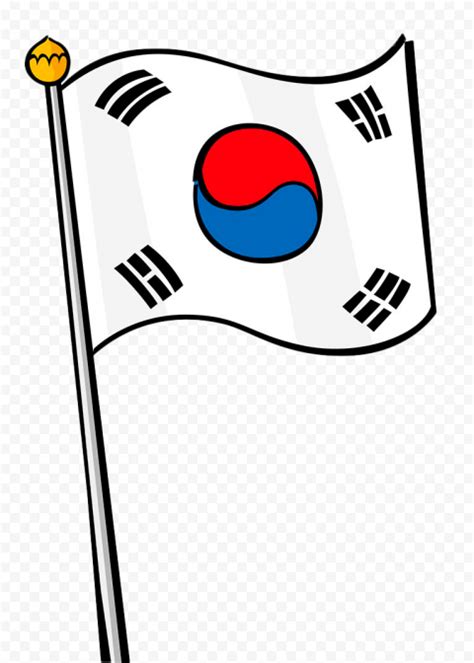 South Korea Clipart Flag Pole PNG | Citypng