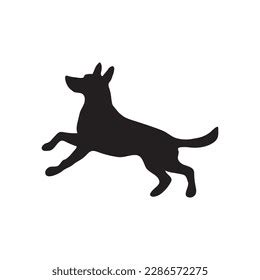 Running Dog Silhouette Illustration Stock Vector (Royalty Free ...