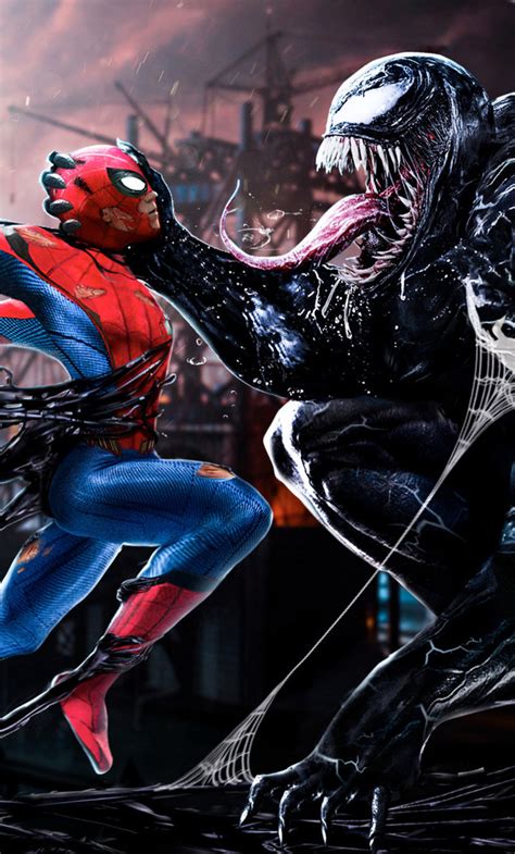 1280x2120 Spiderman Vs Venom Digital Art iPhone 6+ HD 4k Wallpapers ...