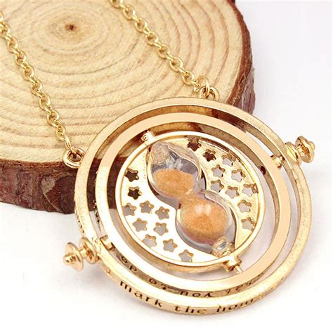 Harry Potter Time Turner Necklace Hermione Granger Rotating Spins Gold ...