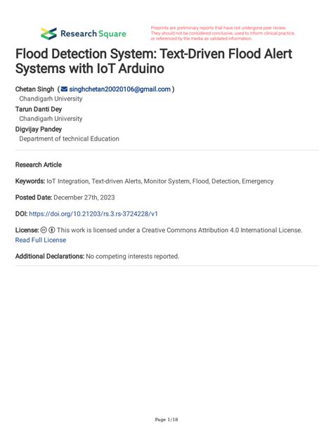 (PDF) Flood Detection System: Text-Driven Flood Alert Systems with IoT ...