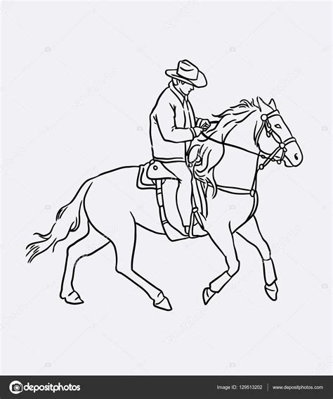 Cowboy Riding Horse Drawing