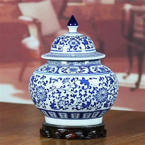 Jingdezhen ceramic ginger jars Antique Porcelain temple jars ceramic storage jars with lid blue ...