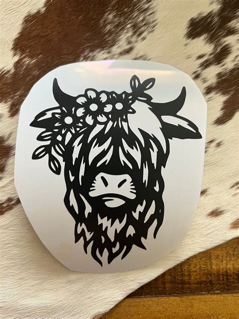 Highland Cow Vinyl Sticker - Etsy