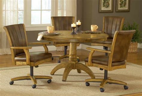 Hillsdale Grand Bay Round Dining Set with Caster Chair - Oak 4337DTBRDCC ...