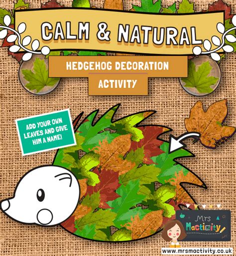 Leaf Hedgehog Template | Mrs Mactivity