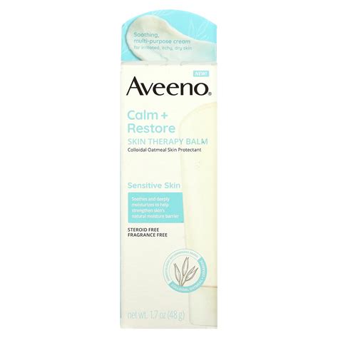 Aveeno, Calm + Restore, Skin Therapy Balm, Fragrance Free, 1.7 oz (48 g)