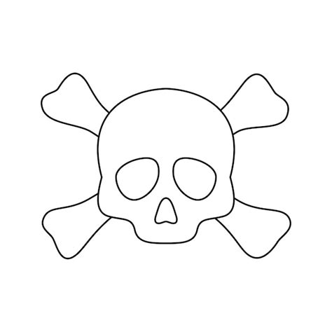 Premium Vector | Coloring page with Skull and Crossbones for kids