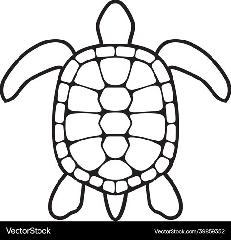 Turtle black and white Royalty Free Vector Image