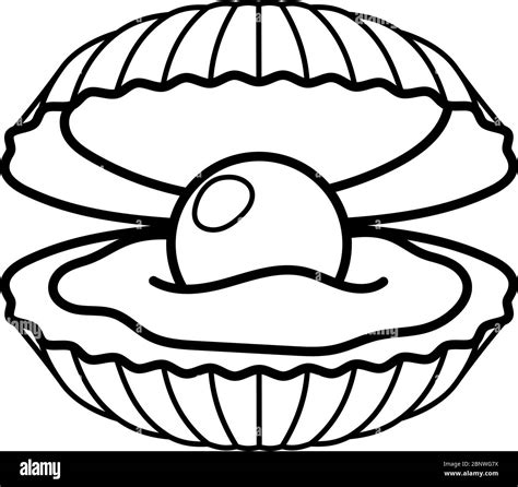 Black pearl in shell line gift icon. Vector illustration Stock Vector Image & Art - Alamy