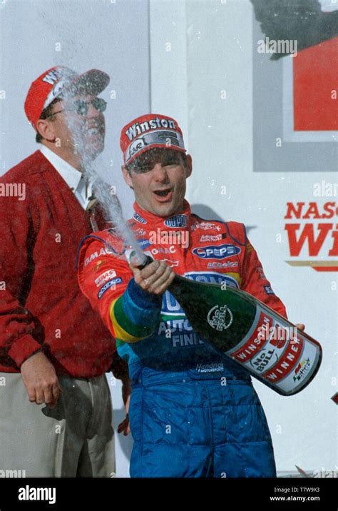 Jeff Gordon celebrates winning the 1998 NASCAR Daytona 500 at Daytona ...