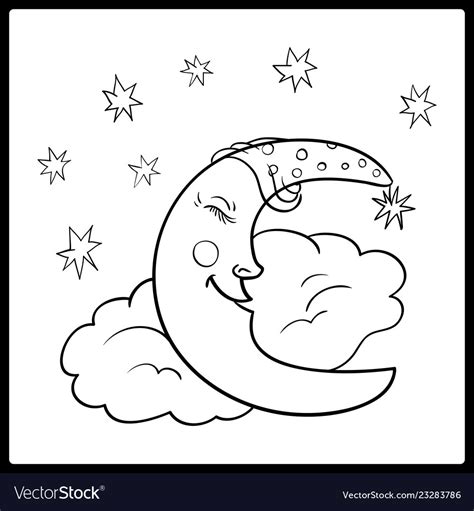 Moon a graphical outline Royalty Free Vector Image