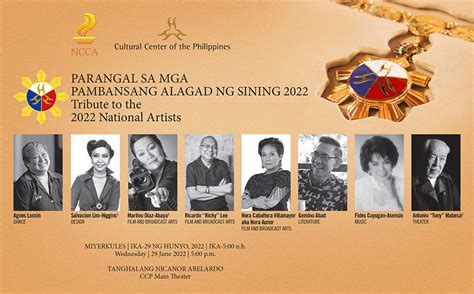 CCP to honour the 2022 Filipino National Artists this June – Nora