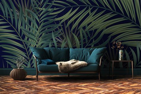 Dark Tropical Wallpaper Mural - Jungle Wallpapers - Wall Murals