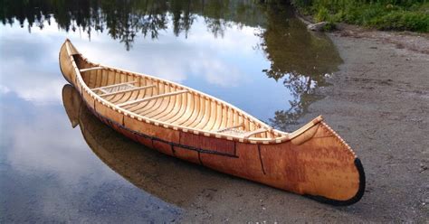 Build a birchbark canoe ~ Making of wooden boat