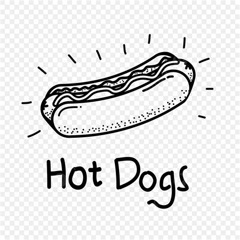 Hot Dog Vector Illustration With Hand Drawn Style Hot Dog Doodle Vector, Dog Drawing, Rat ...