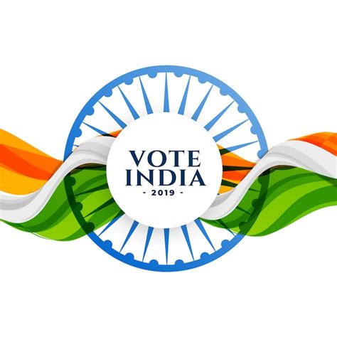 Free Vector | Vote india election background with flag