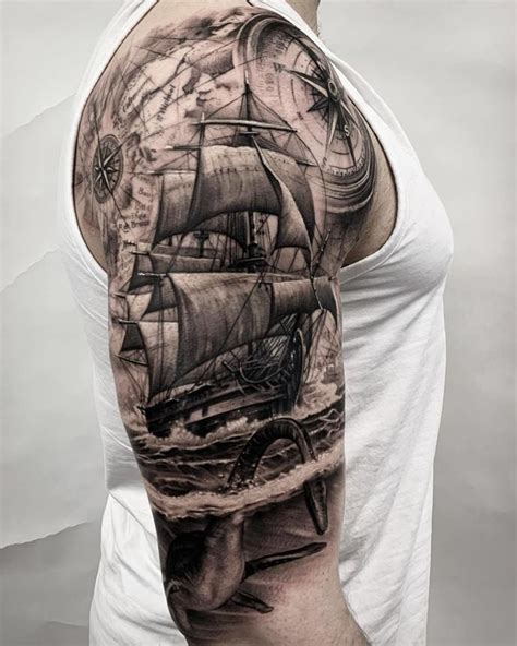 Tattoos | Sailing tattoo, Ship tattoo sleeves, Nautical tattoo sleeve