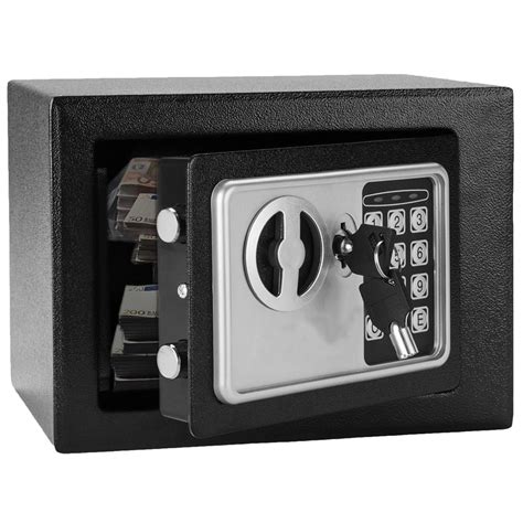 Personal Wall Safe, 0.24 Cubic Feet Electronic Deluxe Digital Security Mini Safe Box with Key ...