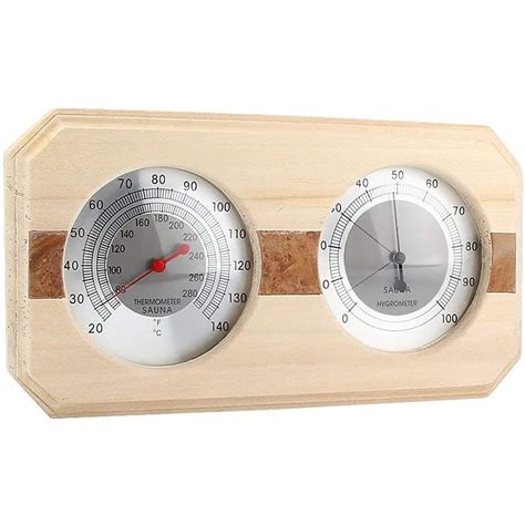 Wood Sauna Hygrothermograph 2 in 1 Double Dial Thermometer Hygrometer ...