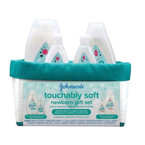 Johnson's Touchably Soft Newborn Baby Gift Set For New Parents, Baby Bath & Skincare Essentials ...