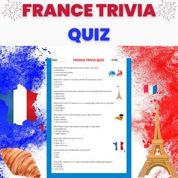 FRANCE French TRIVIA Quiz Activity by Creative Verse Education | TPT