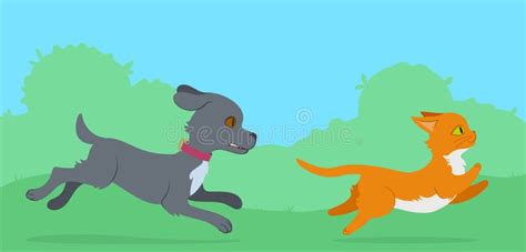 Cartoon Dog Chasing Cat Stock Illustrations – 29 Cartoon Dog Chasing ...