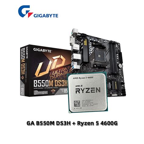 AMD Ryzen 5 4600G R5 4600G CPU + GIGABYTE GA B550M DS3H Motherboard ...