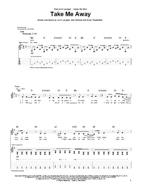 Take Me Away by Avril Lavigne - Guitar Tab - Guitar Instructor