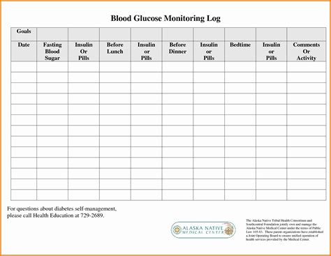 Blood Sugar Log Printable