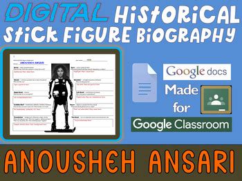 ANOUSHEH ANSARI Digital Stick Figure Biography for Asian American Heritage Month