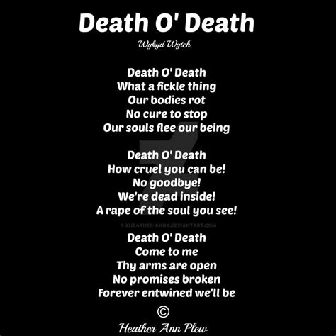 Death O' Death (Poem/Text Only) by XHeather-AnnX on DeviantArt