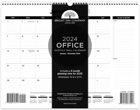 2024 BUSINESS WALL Calendar Wire Spiral Bound Monthly 15" x 11" - Thick Paper £6.00 - PicClick UK