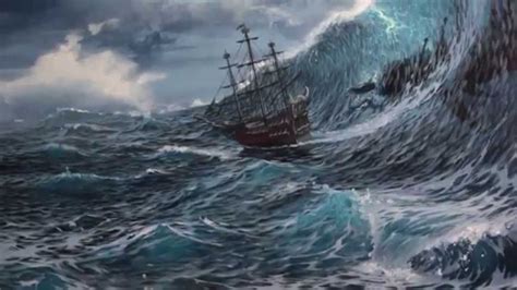 Stormy Ocean Scene - Mural Joe | Arts - Cloud & Waterscape | Pinterest | Ocean scenes, Acrylics ...