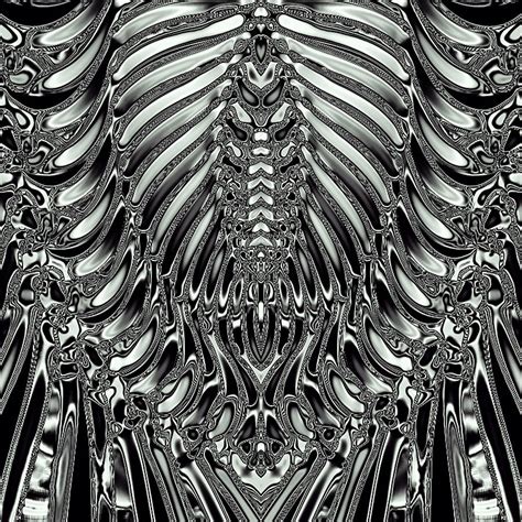 Aliens Skeleton And Skin Metal Texture Background 02 Digital Art by Nenad Cerovic - Fine Art America