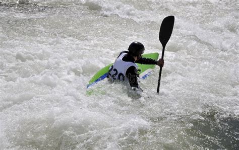 Kayak on the rapids stock photo. Image of currents, helmet - 5015590