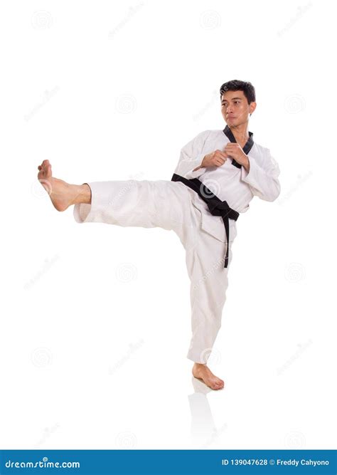 Front Kick, Full Body Shot, Isolated Background Stock Photo - Image of ...