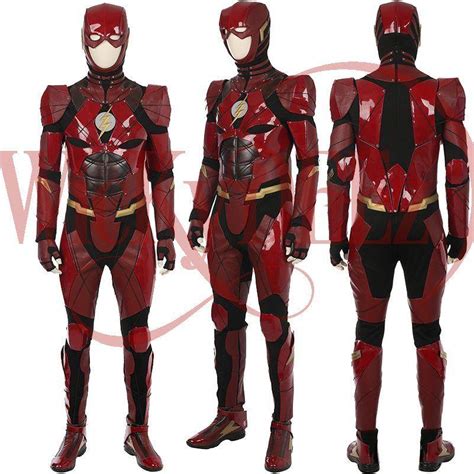 The Flash Justice League Costume Barry Allen Cosplay Costume Deluxe Cu