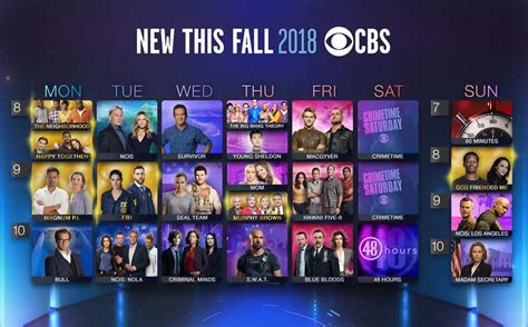 CBS Unveils Fall 2018-19 TV Schedule As Six New TV Shows Slide Onto The Small Screen As Bull ...