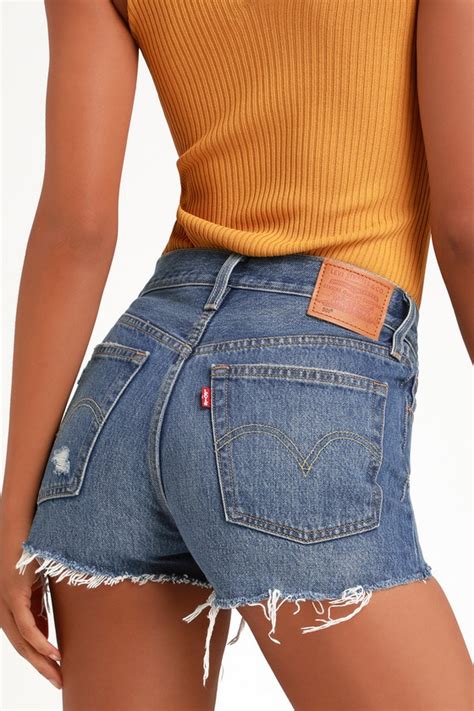 Levi's 501 High Rise - Medium Wash Shorts - High Waisted Shorts - Lulus