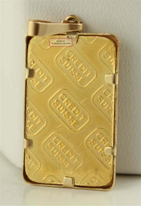 Very Attractive Credit Suisse 5g Gold Bar. 9999 Pendant Swiss Switzerland