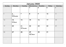 2025 Moon Phases Calendar With Date And Time - Free Printable Templates