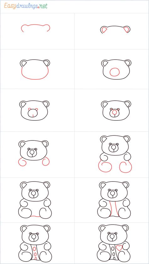 How To Draw A Cute Teddy Bear Step By Step