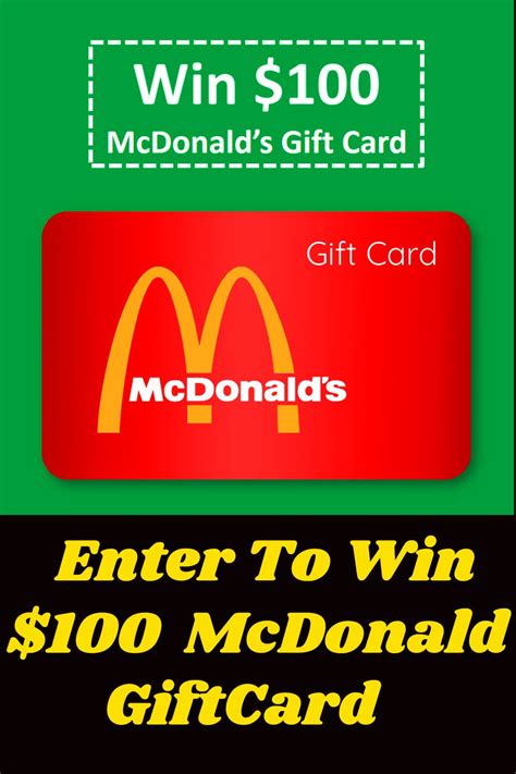 Win $100 McDonald GiftCard | Mcdonalds gift card, Grocery gift card, Free mcdonalds