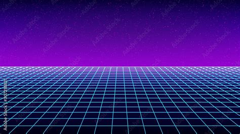 Grafika wektorowa Stock: Synthwave backround template. Retro futuristic ...