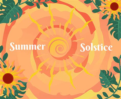 Summer Solstice Vector With Sunflower Vector Art & Graphics | freevector.com