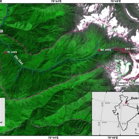 Location map showing the course of Satluj River. Locations of ...